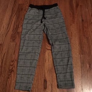 Plaid black and white pants